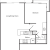 Floor plan: 1 Bedroom B