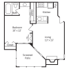 Floor plan: 1x1 Begonia