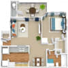 Floor plan: 1 Bedroom 1 Bathroom