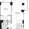 Floor plan: 1 Bed (North)- 842