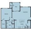 Floor plan: One-bedroom/One-bath