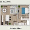 Floor plan: 1 Bed 1 Bath