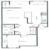Floor plan: 1 Bedroom / 1.0 Bath