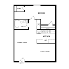 Floor plan: 1X1- 612sq.