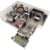 Floor plan: 2 BR Designer Courtyard Garage