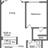 Floor plan: 1 Bedroom C