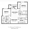 Floor plan: 2 Bedroom/2 Bath A