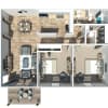 Floor plan: 2 Bedroom 1 Bath