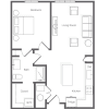 Floor plan: Keystone Furnished One Bedroom