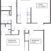 Floor plan: 3 Bedroom, 2 Bath large