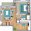 Floor plan: One Bedroom Model B