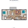 Floor plan: B1 2x2 - Phase II