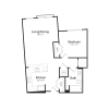 Floor plan: One Bedroom/One Bath (1T-B)
