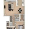 Floor plan: 2 BEDROOM (A/B) *washers/dryers in select apts.  