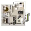 Floor plan: 2 Bedroom 1 Bathroom