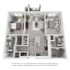 Floor plan: 2BR 2BA (1195 SF)