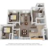 Floor plan: Three Bedroom Two Bath (b)
