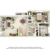 Floor plan: Two Bedroom One Bathroom