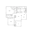 Floor plan: Two Bedroom Two Bath With Garage (1114 SF)