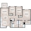 Floor plan: 3 Bed 2 Bath B