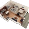 Floor plan: 1 BR Designer Courtyard