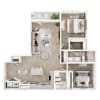 Floor plan: 2 BR - Birch Courtyard