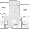 Floor plan: 2 BED 2 BATH - 1,017