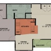 Floor plan: 1 Bedroom, 1 Bath 858 sqft A1