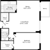 Floor plan: 1 Bedroom U