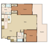 Floor plan: 2 Bedroom 2 Bathroom with Den