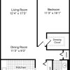 Floor plan: 1 Bedroom E