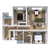 Floor plan: Two Bedroom C3