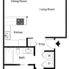Floor plan: 1 Bedroom 1 Bath