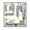 Floor plan: 1 bedroom 1 bath