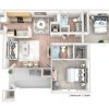 Floor plan: 2 Bedroom 2 Bath