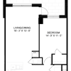 Floor plan: 1 Bed/1 Bath-A02