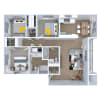 Floor plan: 3 Bed 2 Bath