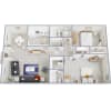 Floor plan: 2 Bed 2 Bath
