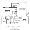 Floor plan: 1 Bedroom/1.5 Bath