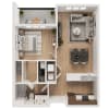 Floor plan: 1x1 - A1