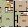Floor plan: Two Bedroom Townhome