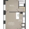 Floor plan: 1BR/1BA