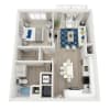 Floor plan: A2-1BR-1BA-701-735sf
