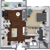 Floor plan: One Bedroom/One Bath
