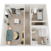 Floor plan: One Bedroom Renovated