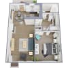 Floor plan: 1 bedroom 1 bath classic