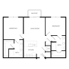 Floor plan: 2x2 B0