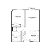 Floor plan: One Bedroom/One Bath (1A-A) Balcony