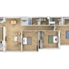 Floor plan: Three Bedroom, Two Bath (Small)