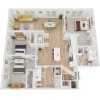 Floor plan: C3 | 3 Bed | 2 Bath